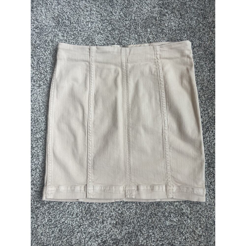 Free people Modern Femme Blush Denim Mini Skirt Size 2